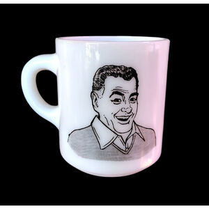 Vintage Unbranded Greatest Dad Milk Glass Coffee Tea Mug Kitsch Fun Father's Day